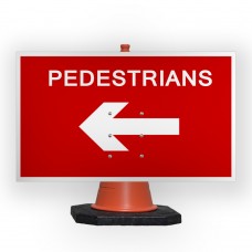 Pedestrians Left Cone Sign